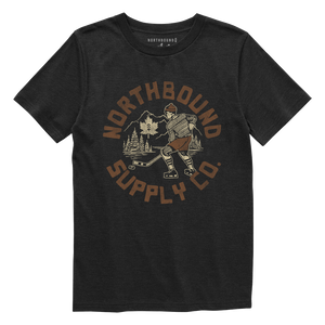 Northbound Supply Co. Boys Black Vintage Hockey Tshirt