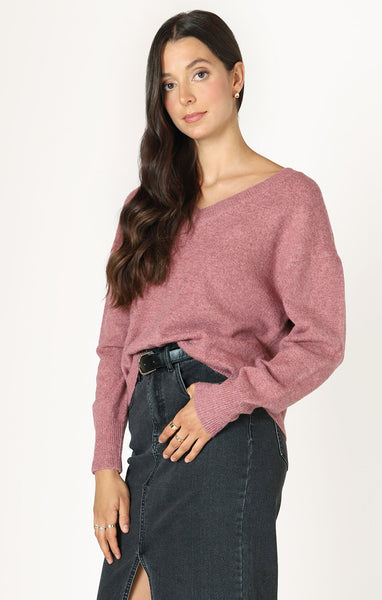 Dex Ladies Dusty Rose LS Soft Touch Sweater