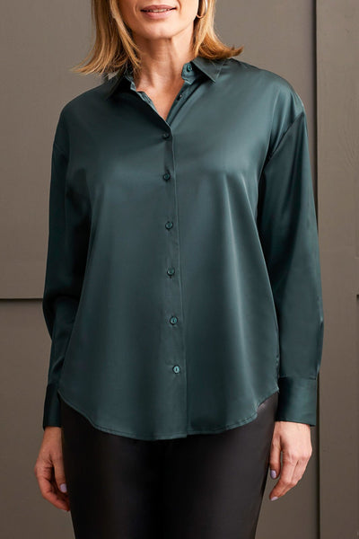 Tribal Ladies Alpine Green Drop Shoulder Shirt