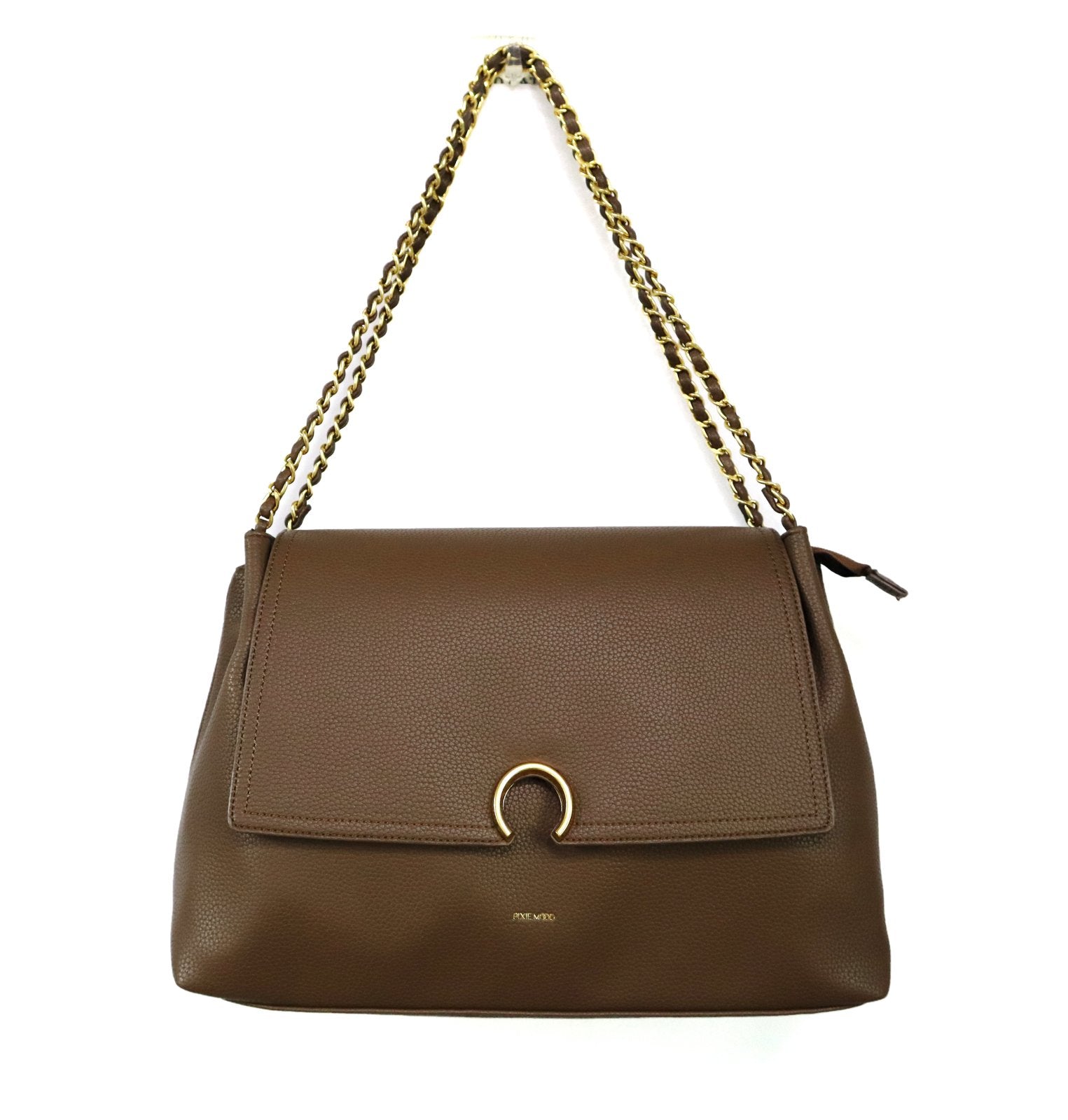 Pixie Mood Espresso Brown Pebbled Ruth Shoulder Bag