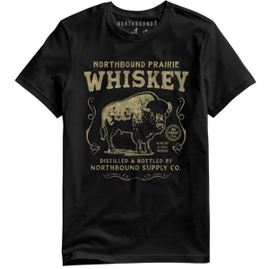 Northbound Supply Co. Mens Black Prairie Whiskey Tshirt