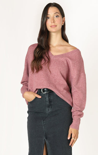 Dex Ladies Dusty Rose LS Soft Touch Sweater