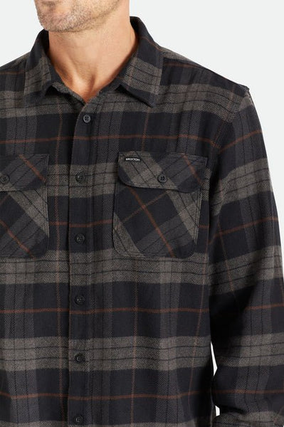 Brixton Mens Black/Charcoal Bowery Flannel