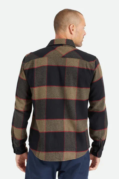 Brixton Mens Heather Grey/Charcoal Bowery Flannel